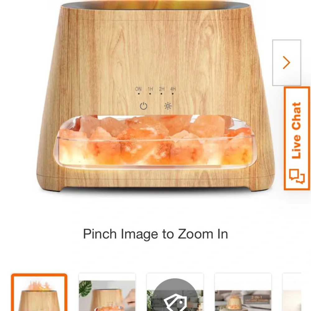2-in-1 Ultrasonic Diffuser & Himalayan Salt Lamp in Light Wood Finish
